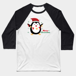 Cute Christmas Penguin Baseball T-Shirt